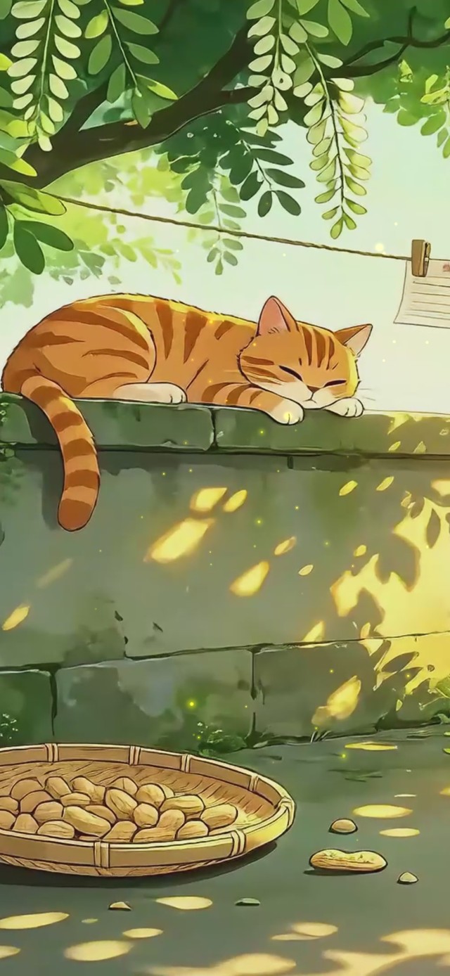 夏日庭院小猫