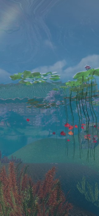 江湖鱼跃荷池