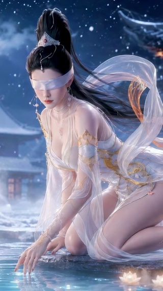 月下修行美人