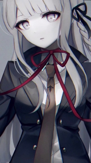 唯美制服少女插画黑白风格