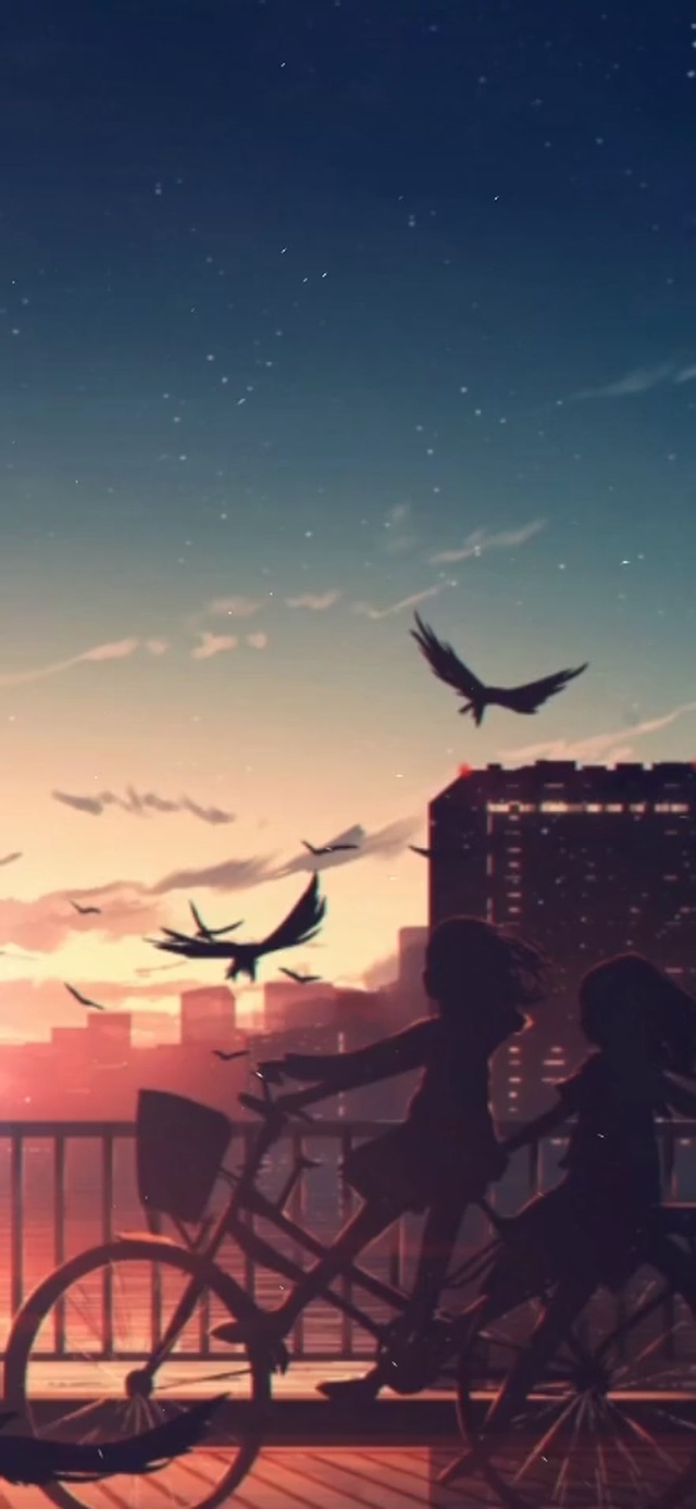 日落小女孩的背影