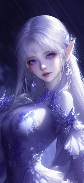 雨夜白发女神