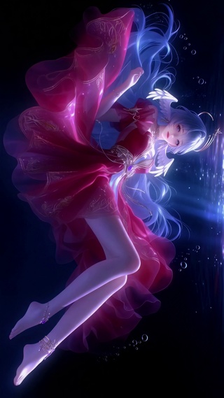 水下梦幻天使蓝发美少女