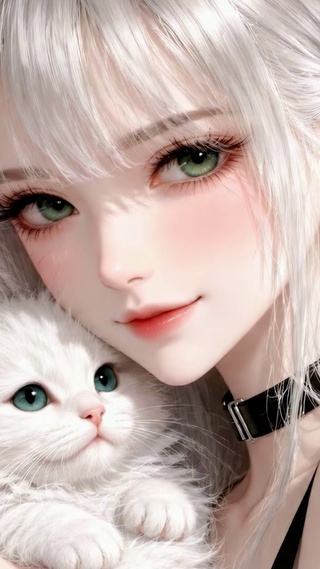 粉彩萌猫少女