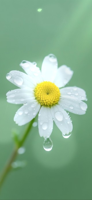 4K晴雨中的淡雅小花