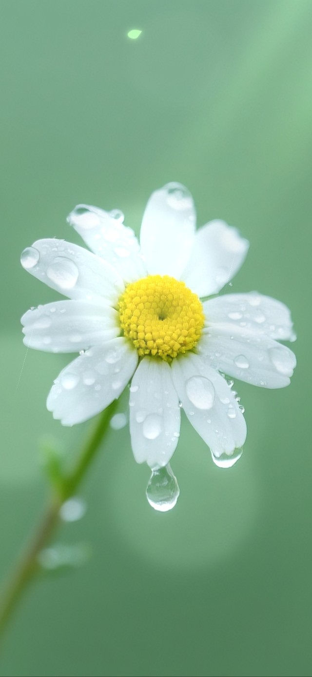 4K晴雨中的淡雅小花