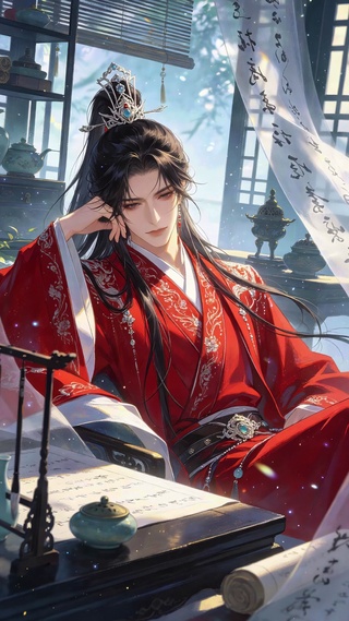 红衣古风美男