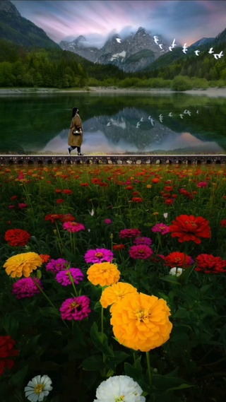 山清水秀，唯美花海