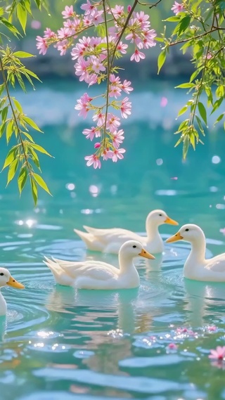 桃花流水鸭成群