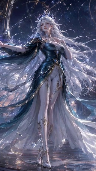 星月银发魔法女神