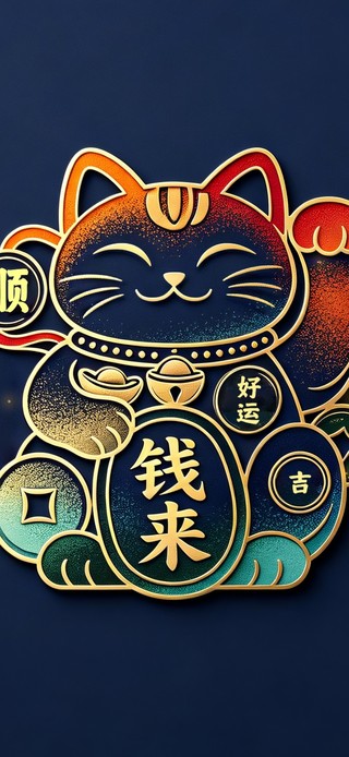 吉顺发财咒 国潮招财猫