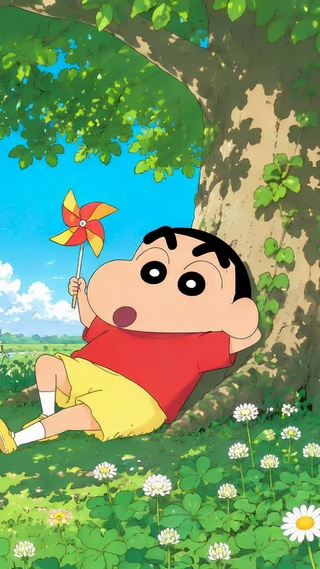 郊野闲坐蜡笔小新