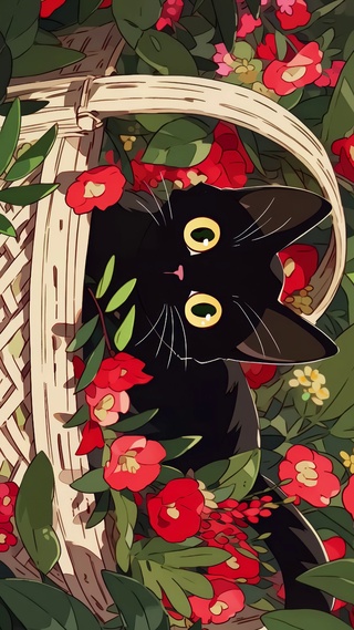 花篮小猫