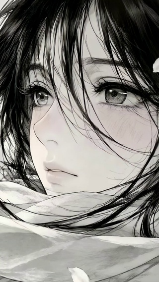 海边樱花少女的凝望