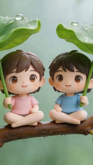 雨天荷叶 小人物