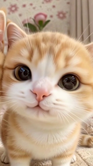 并排贴贴的小橘猫