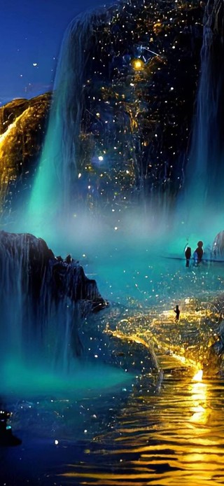 星河灿烂 云掩水幕