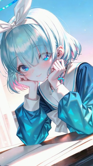 教室窗边蓝发少女阿罗娜