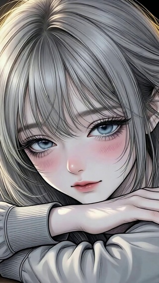暖光窗边温柔少女