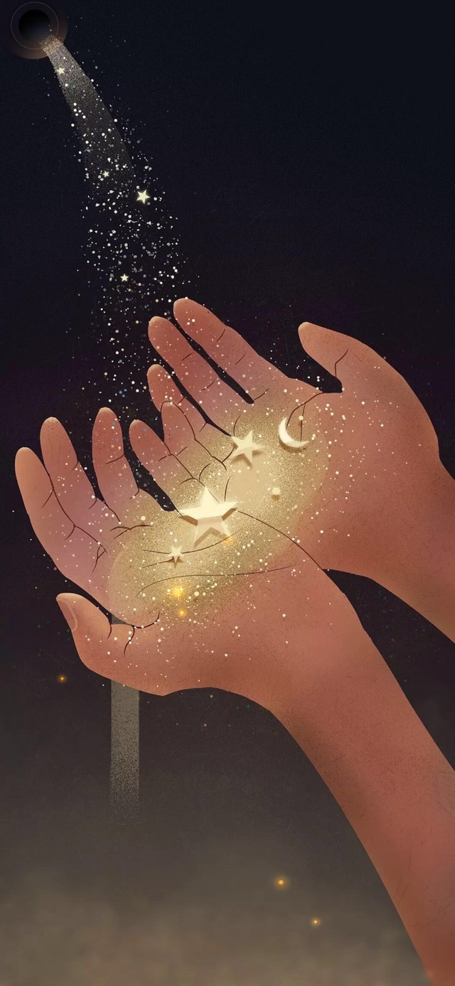 日系手捧星月