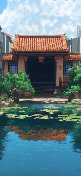 治愈庭院荷塘