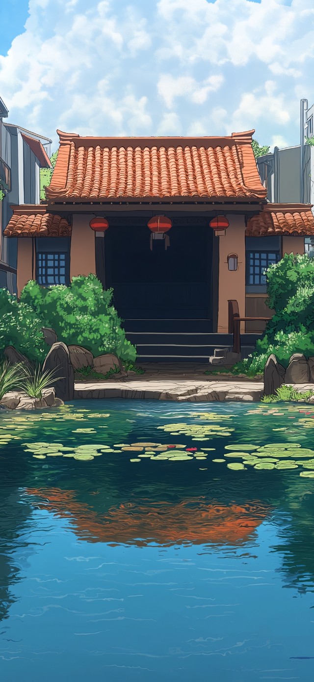 治愈庭院荷塘
