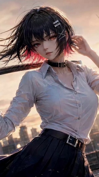 日落天台机械镰刀美少女