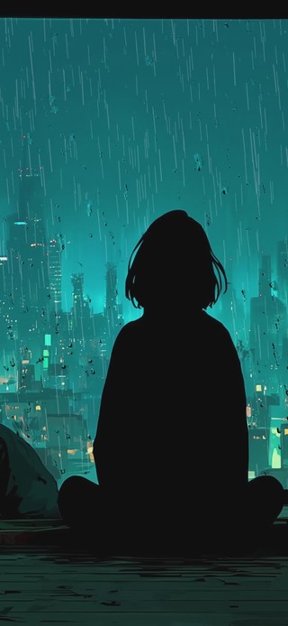 都市雨夜 窗边独思的静谧时光