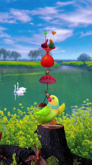 可爱的小鸟