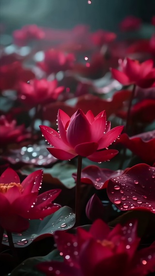 一池红花