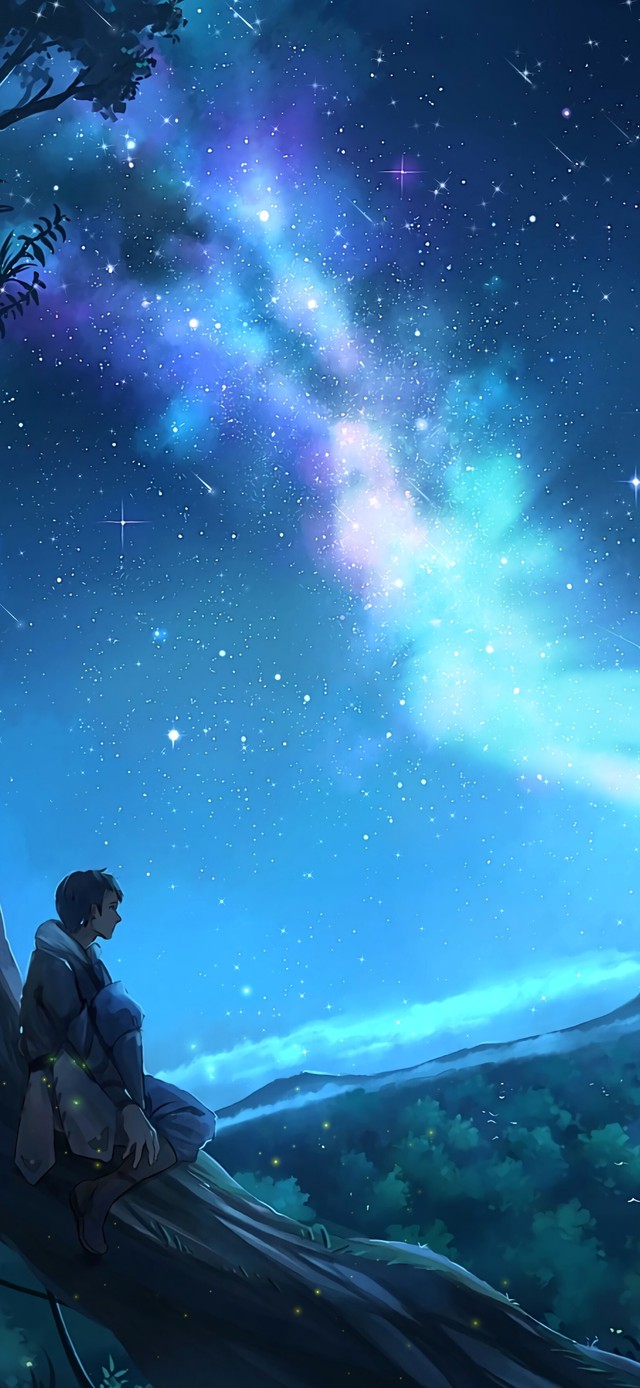 4K星空下的男孩