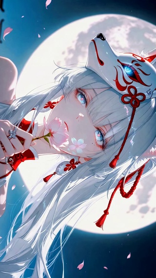 月下狐面少女