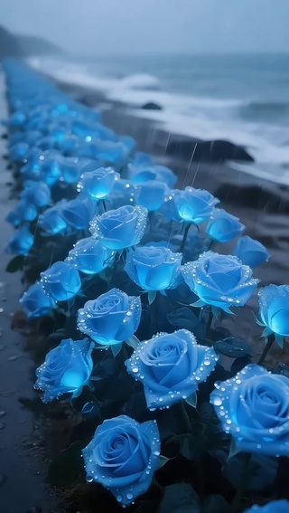 雨中的碎冰蓝