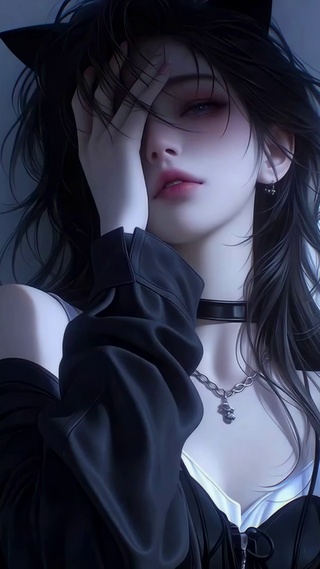冷艳猫耳二次元少女