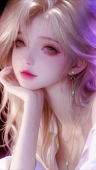 氛围感发光金发美少女