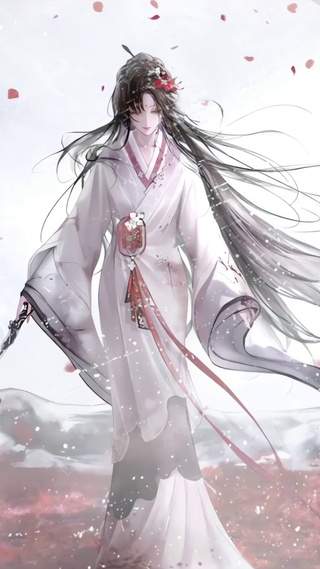 霁川站在梅花树下