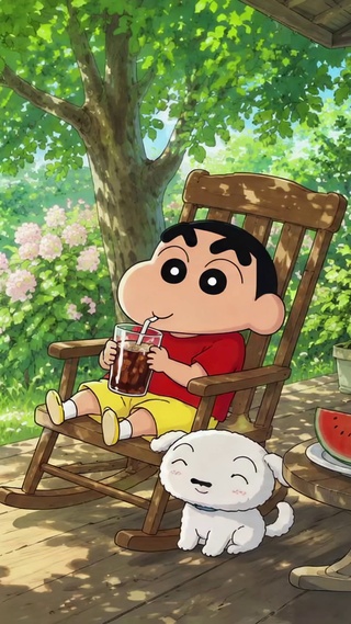 蜡笔小新惬意夏日悠闲日常