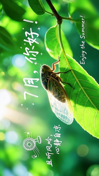 7月你好-清新夏蝉