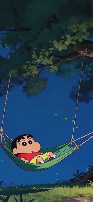 夜晚吊床摇曳小新