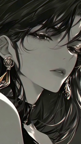 暗夜里的碎光长发少女