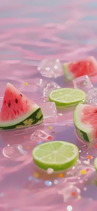 夏日水中西瓜