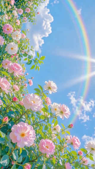 治愈花海彩虹