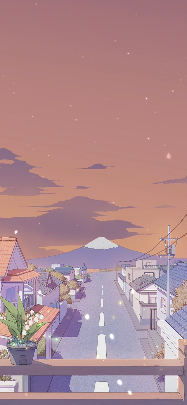 动漫日系小镇-随时间变化