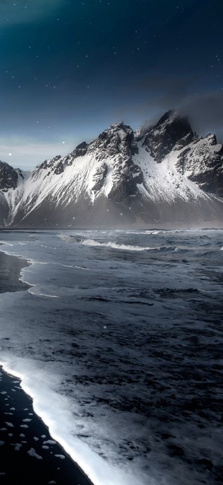 唯美海岸雪山