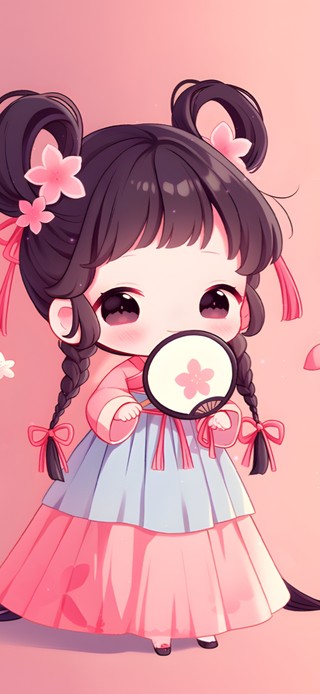 国风旗袍小女孩