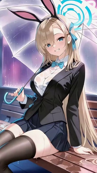 雨夜都市兔耳美少女