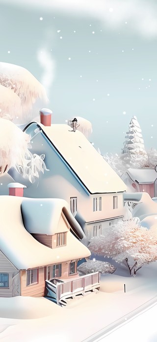 雪中小镇