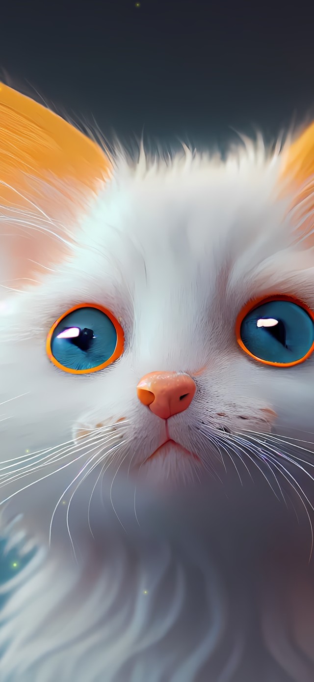 可爱白色小橘猫