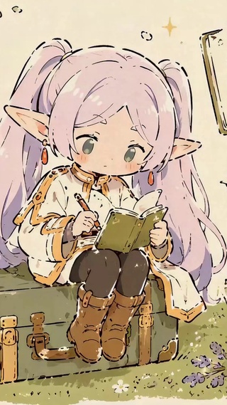 温馨可爱精灵少女旅行笔记