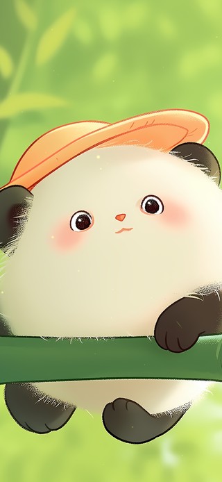竹竿上的熊猫
